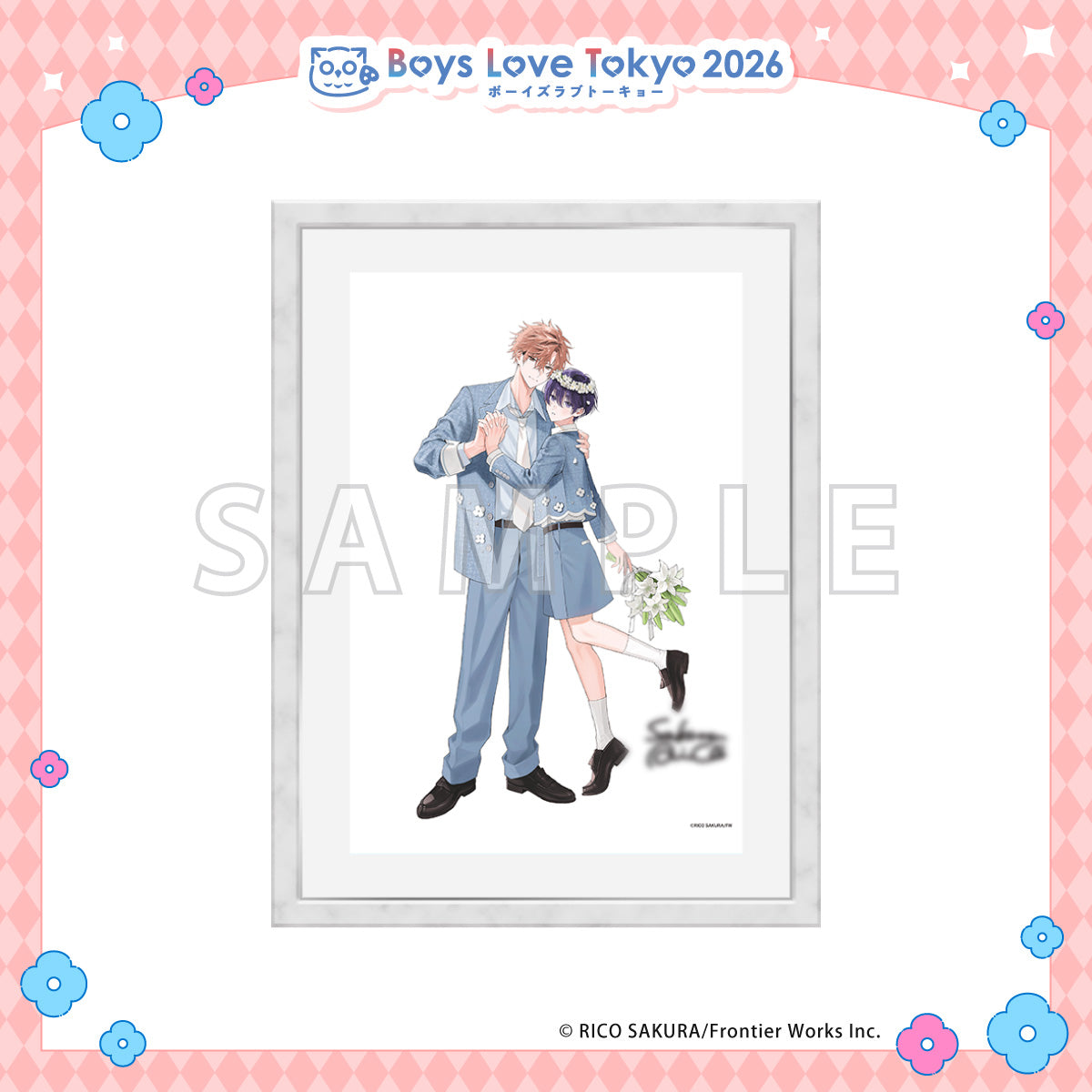 Melting Strawberry Kiss - Boys Love Tokyo 2026 Framed Reproduction of Original Artwork [Pre-Order Late June 2026]