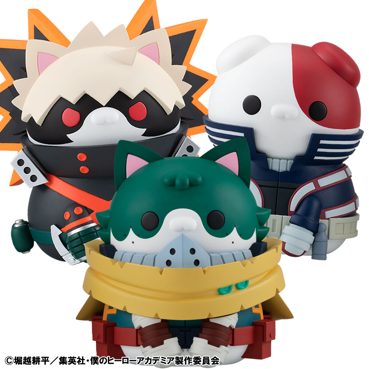 My Hero Academia Mega Cat Project - Meow Meow Meow Soft Vinyl Figures Complete Set of 3 Types and Bonus Sticker [Pre-order Jun 2026]