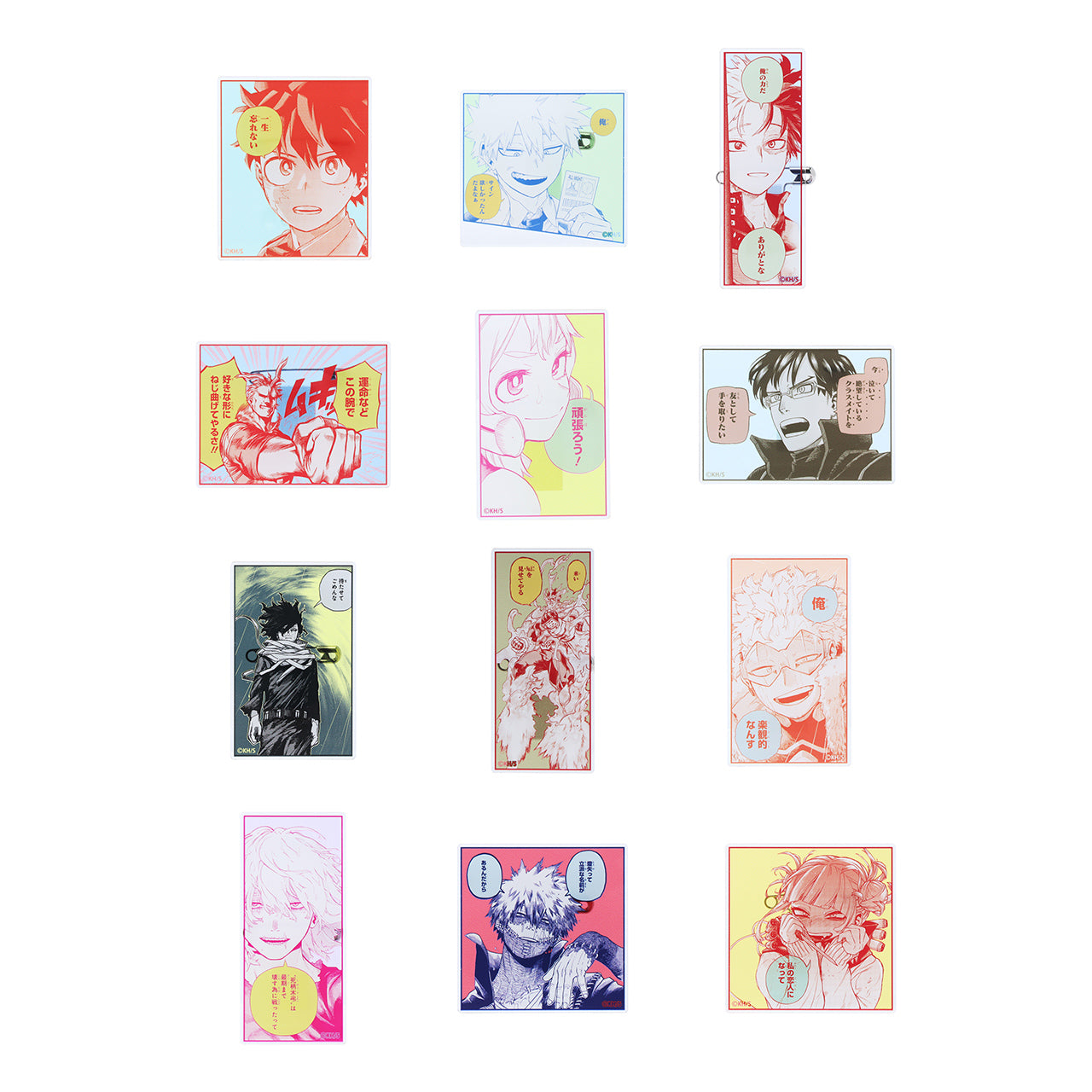 My Hero Academia Original Art Exhibition - Acrylic quote badge collection Complete Set of 12 types