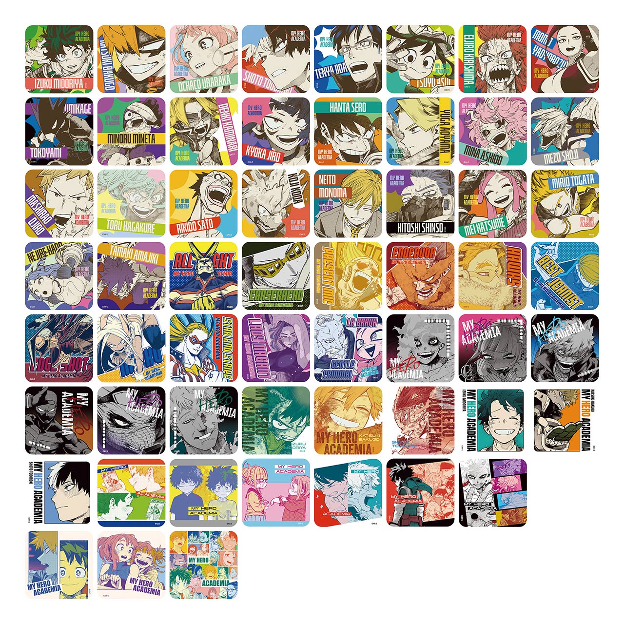My Hero Academia Original Art Exhibition - Art Coaster Complete Set of 58 Types