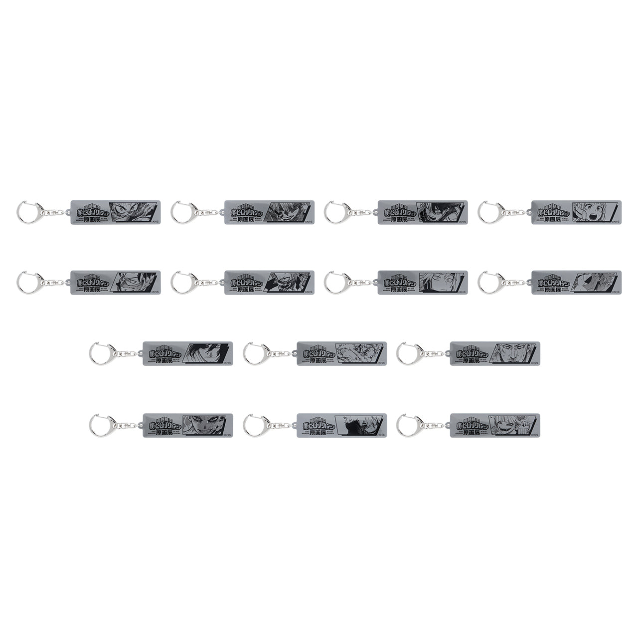 My Hero Academia Original Art Exhibition - Metal Keychain Collection Key Visual Complete Set of 14 Types