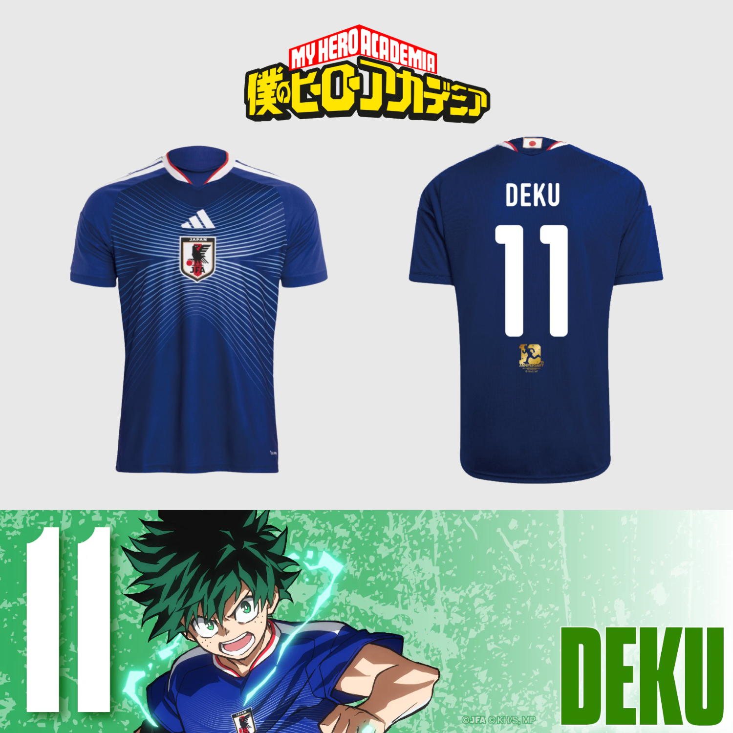 My Hero Academia x Adidas Japan National Football Team 2026 Jersey - Deku [Pre-Order Jul 2026]