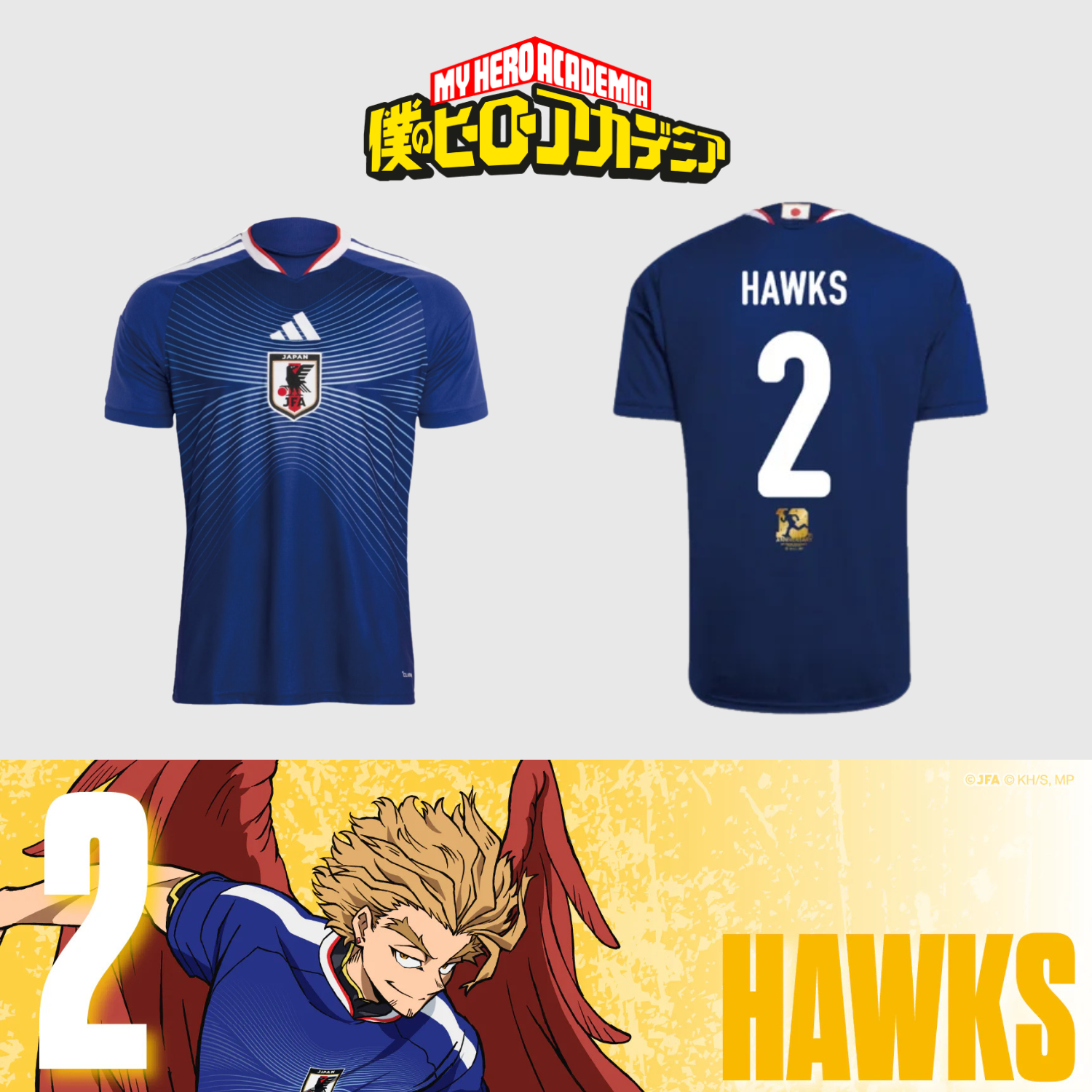 My Hero Academia x Adidas Japan National Football Team 2026 Jersey - Hawks [Pre-Order Jul 2026]