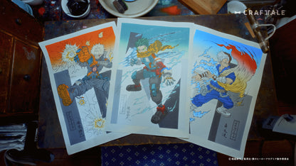 My Hero Academia x Ukiyo e Woodblock Prints - Woodblock Frame (3 Types)