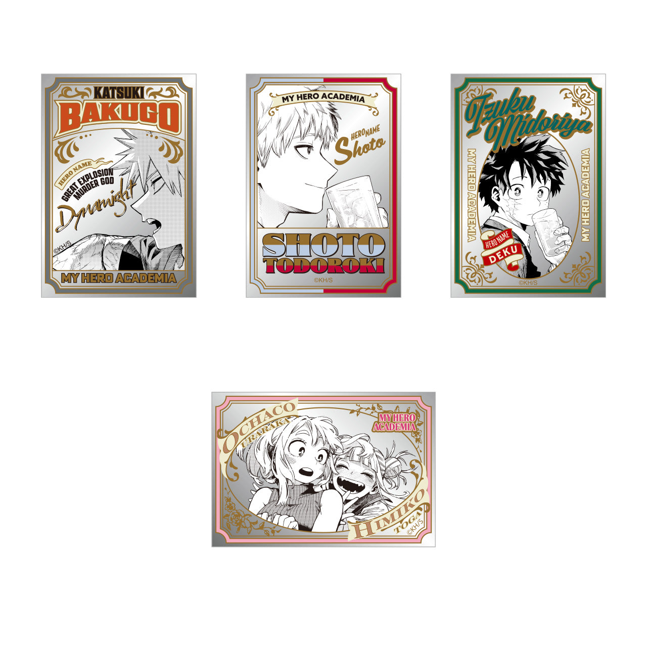 My Hero Academia Original Art Exhibition - Fukuoka Exposition Pub Mirror Style Acrylic Sticker Collection Complete Set of 16 Types