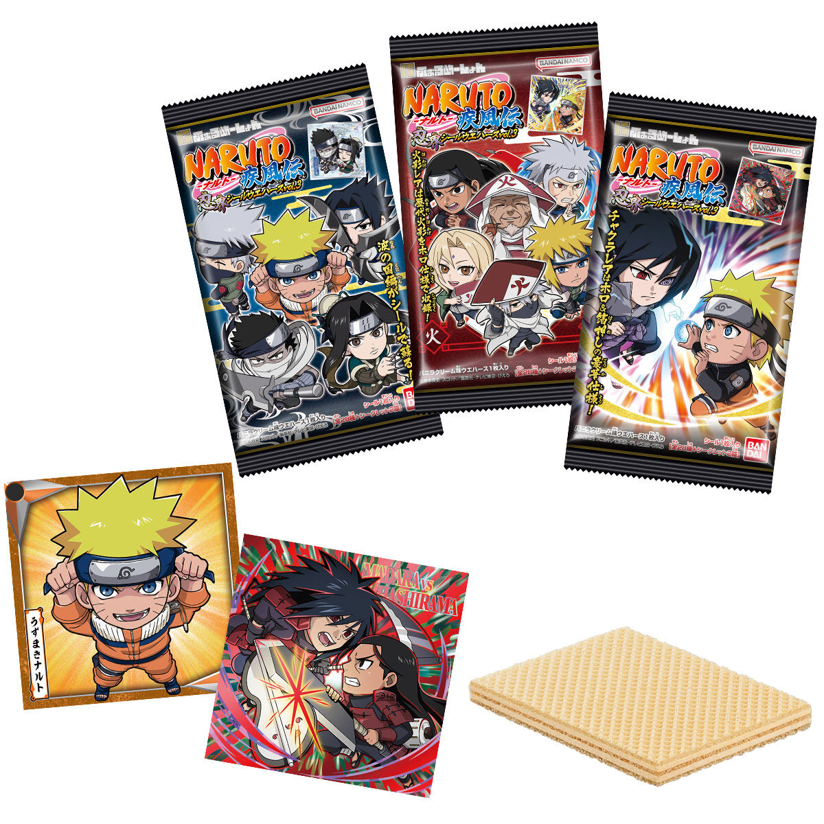 NARUTO SHIPPUDEN - NIFORMATION NARUTO SHIPPUDEN SHINOBI WORLD SEAL WAFER VOL.3 - CANDY TOYS, SNACKS (BOX OF 20 PCS)