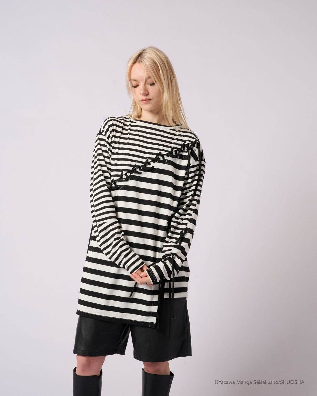 Nana x Addixy Collaboration - Border Lace-Up Tops (2 Types) [Pre