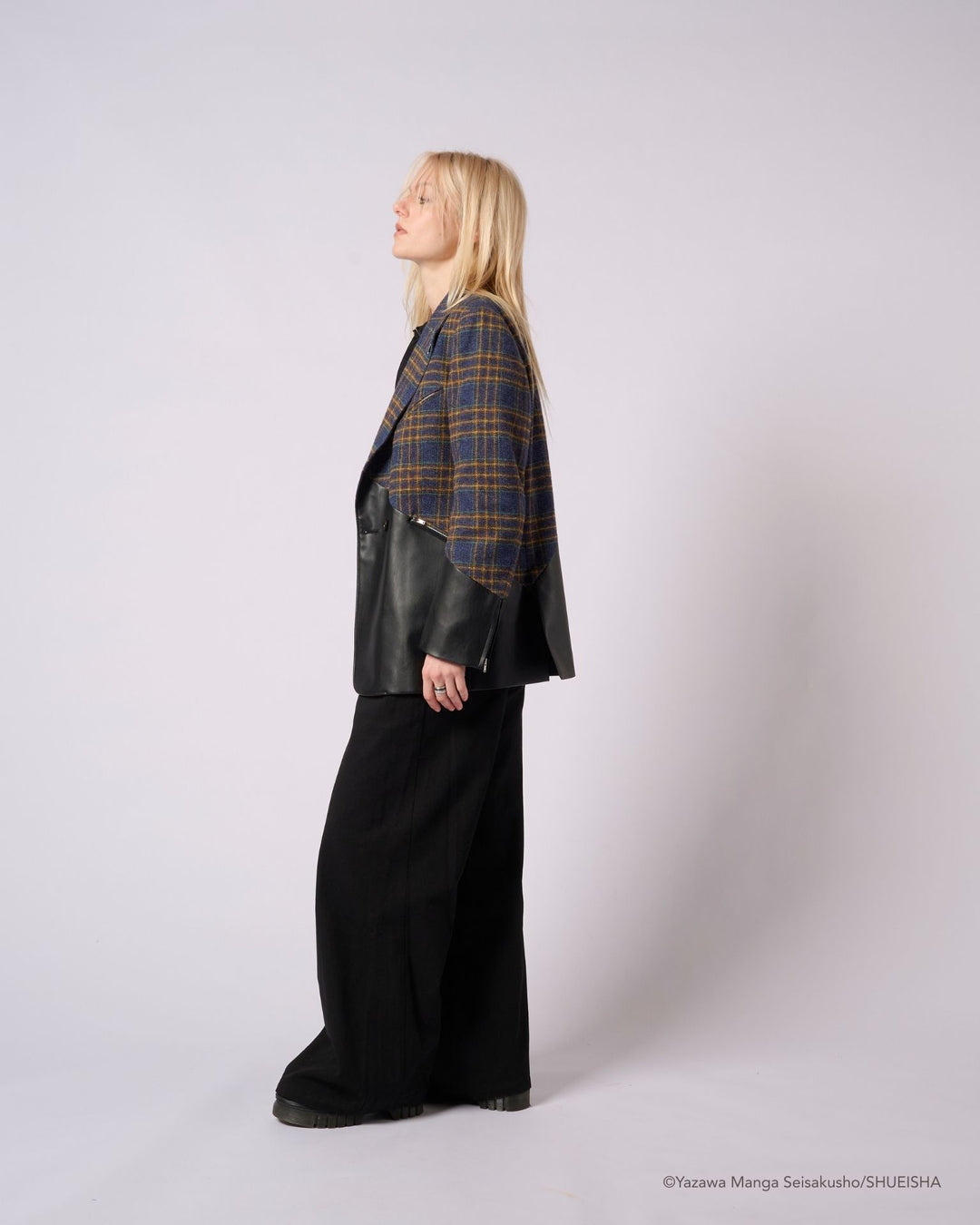 Nana x Addixy Collaboration - Leather Check Jacket [Pre-Order Apr 2026]