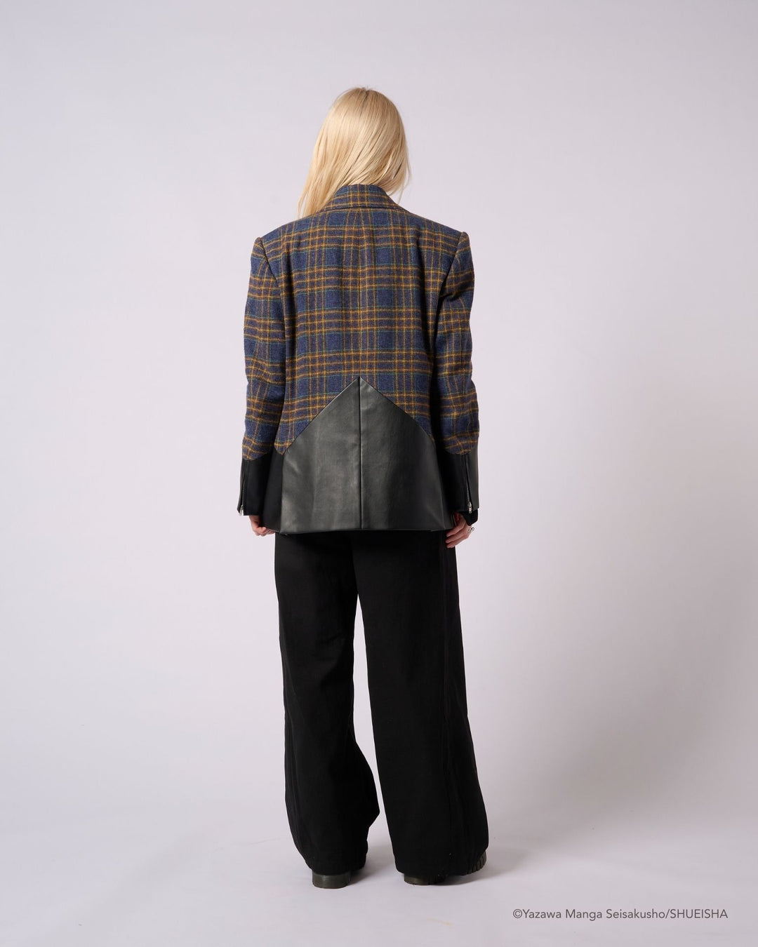 Nana x Addixy Collaboration - Leather Check Jacket [Pre-Order Apr