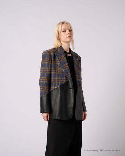 Nana x Addixy Collaboration - Leather Check Jacket [Pre-Order Apr 2026]