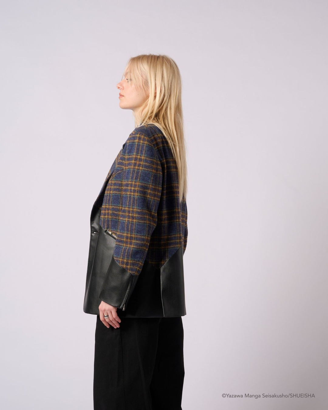 Nana x Addixy Collaboration - Leather Check Jacket [Pre-Order Apr 2026]