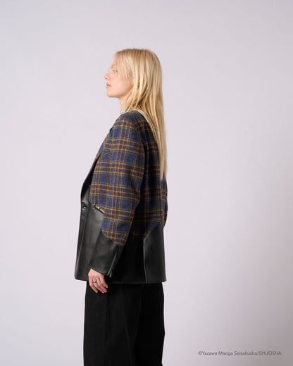 Nana x Addixy Collaboration - Leather Check Jacket [Pre-Order Apr 2026]