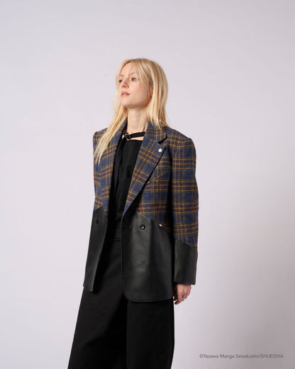 Nana x Addixy Collaboration - Leather Check Jacket [Pre-Order Apr 2026]