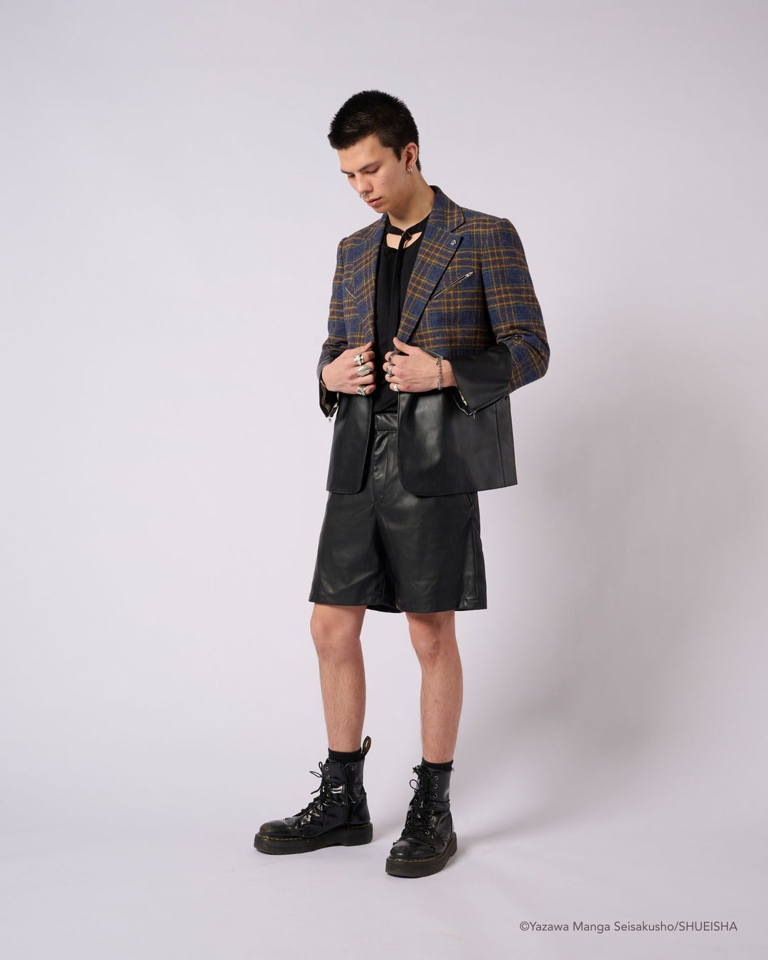 Nana x Addixy Collaboration - Leather Check Jacket [Pre-Order Apr 2026]