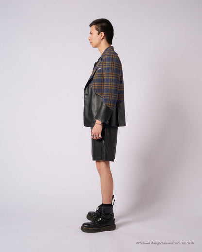 Nana x Addixy Collaboration - Leather Check Jacket [Pre-Order Apr 2026]