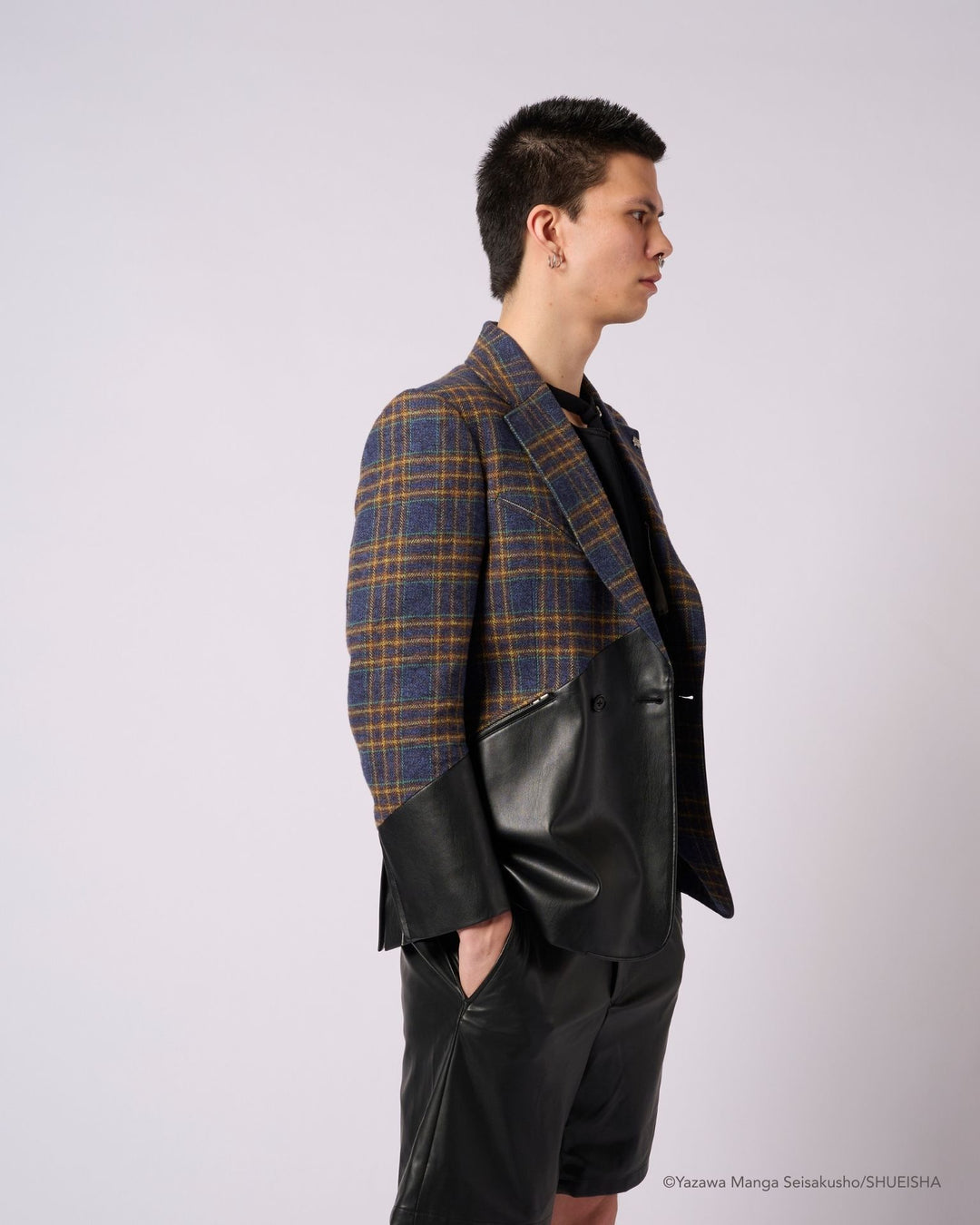 Nana x Addixy Collaboration - Leather Check Jacket [Pre-Order Apr 2026]