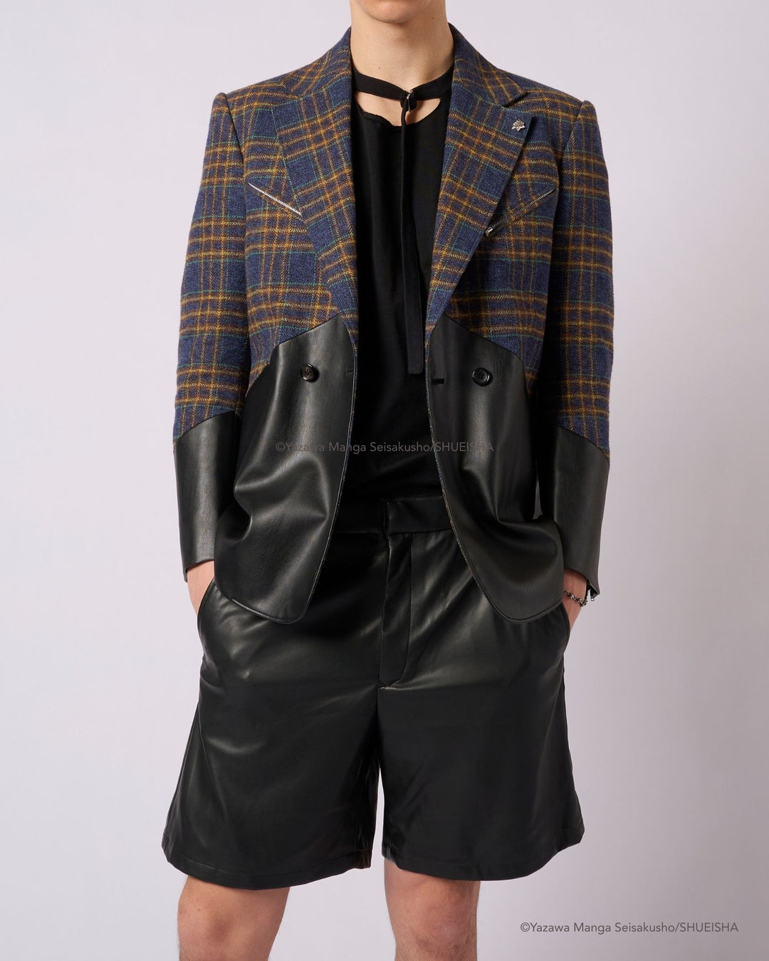 Nana x Addixy Collaboration - Leather Check Jacket [Pre-Order Apr 2026]