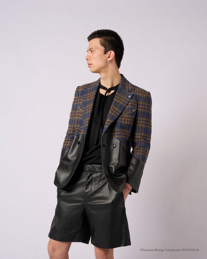 Nana x Addixy Collaboration - Leather Check Jacket [Pre-Order Apr 2026]