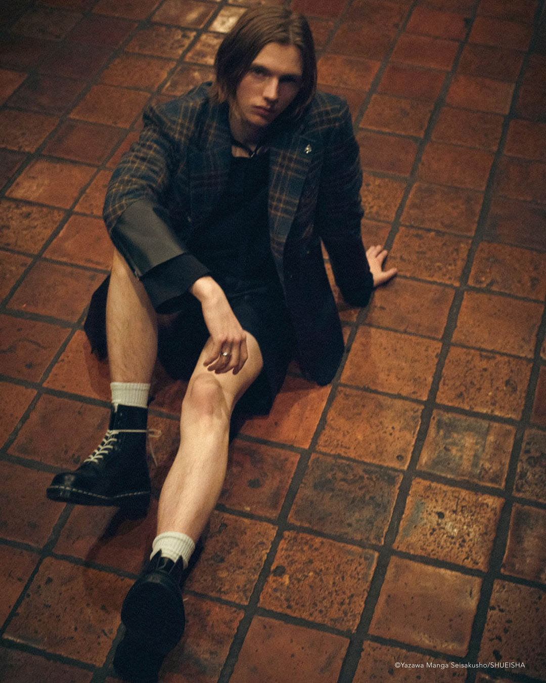 Nana x Addixy Collaboration - Leather Check Jacket [Pre-Order Apr