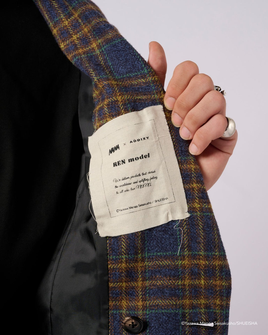Nana x Addixy Collaboration - Leather Check Jacket [Pre-Order Apr