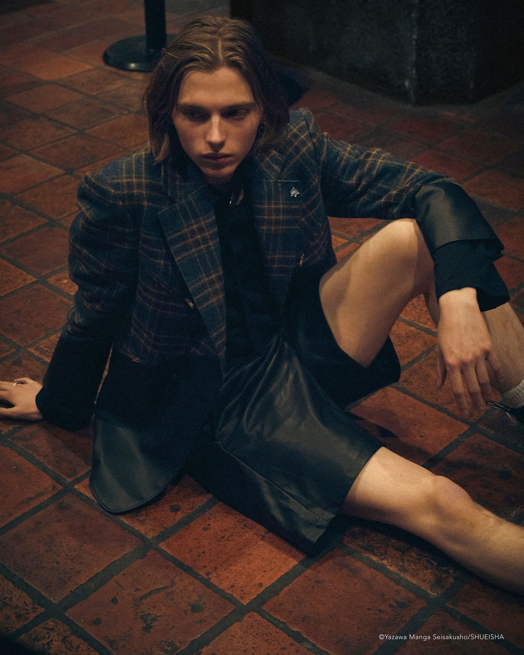 Nana x Addixy Collaboration - Leather Check Jacket [Pre-Order Apr