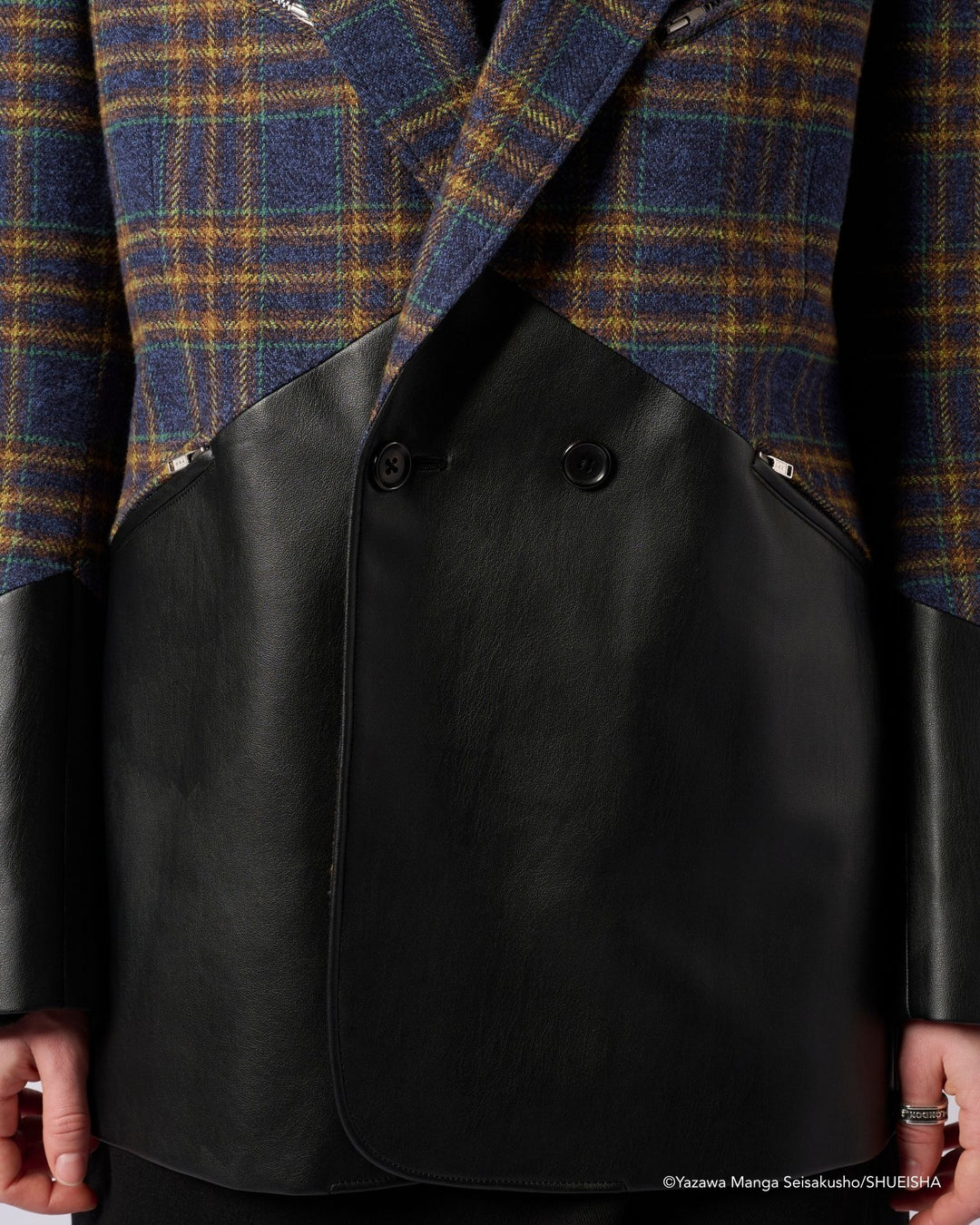 Nana x Addixy Collaboration - Leather Check Jacket [Pre-Order Apr