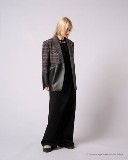 Nana x Addixy Collaboration - Leather Check Jacket [Pre-Order Apr 2026]