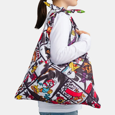 Nintendo Tokyo Reversible Azuma Bag Mario Hanafuda Cards - Black