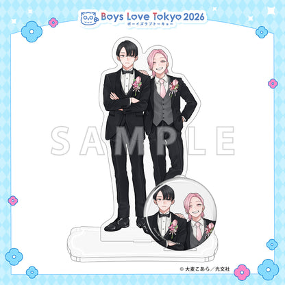 Nomi Senpai no Benmei - Boys Love Tokyo 2026 Acrylic Stand & Can Badge Set [Pre-Order Late June 2026]