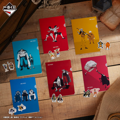 ONE PIECE ICHIBAN KUJI Whitebeard Pirates - Father and Sons - I PRIZE - Clear file and sticker set FULL SET 12 Pcs