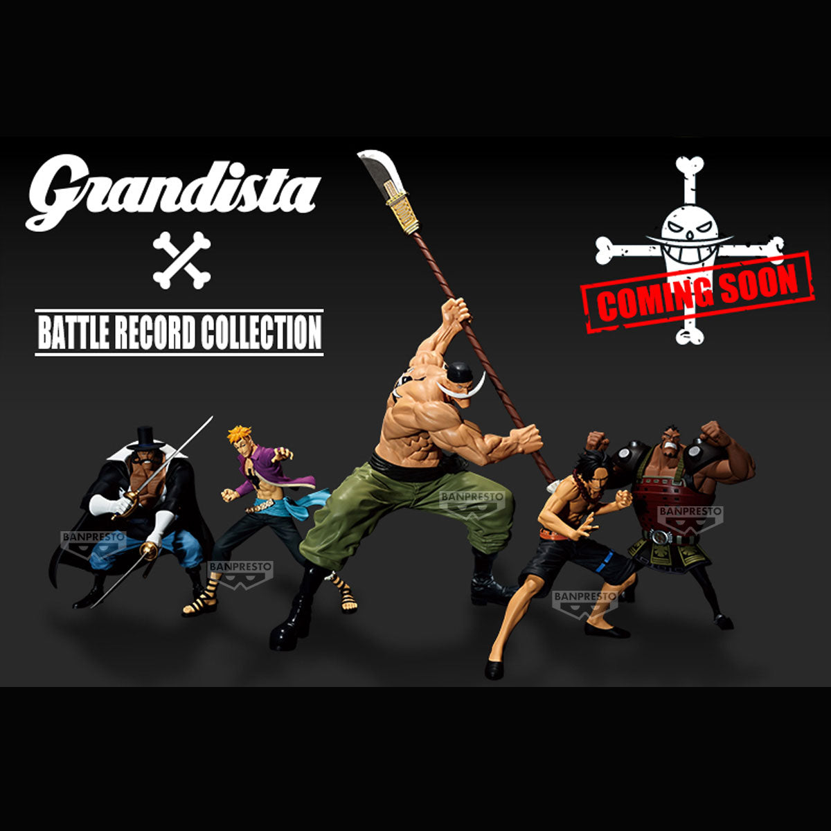 ONE PIECE BATTLE RECORD COLLECTION AND GRANDISTA - WHITEBEARD PIRATES SET OF 5 FIGURES