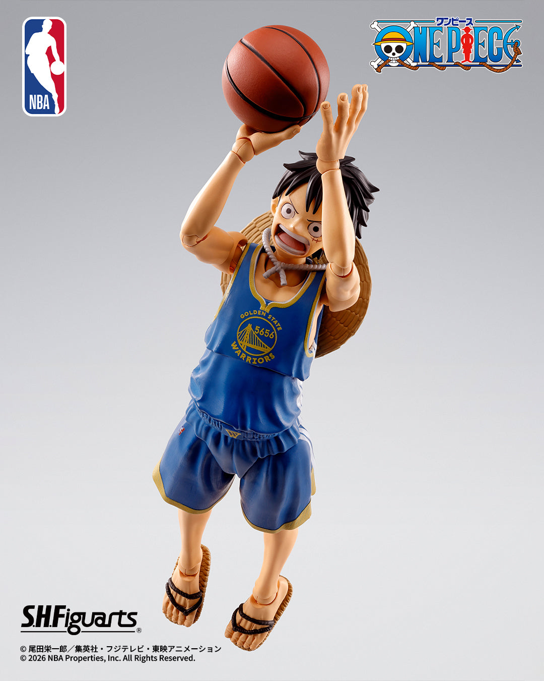 One Piece x NBA S.H.Figuarts - Monkey D. Luffy Golden State Warriors ver. [Pre-Order Dec 2026]