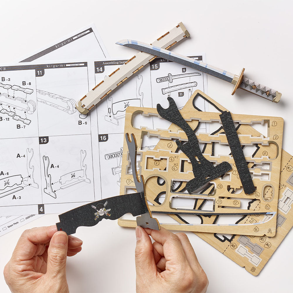 One Piece Wooden Art Ki-Gu-Mi - Roronoa Zoro's Sword Wado Ichimonji [Kit]