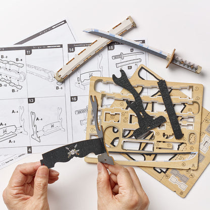 One Piece Wooden Art Ki-Gu-Mi - Roronoa Zoro's Sword Wado Ichimonji [Kit]