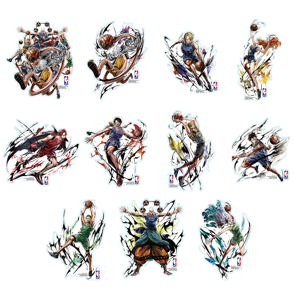 One Piece x NBA - NBA Sticker (11 Types) [Pre-order Jun 2026]