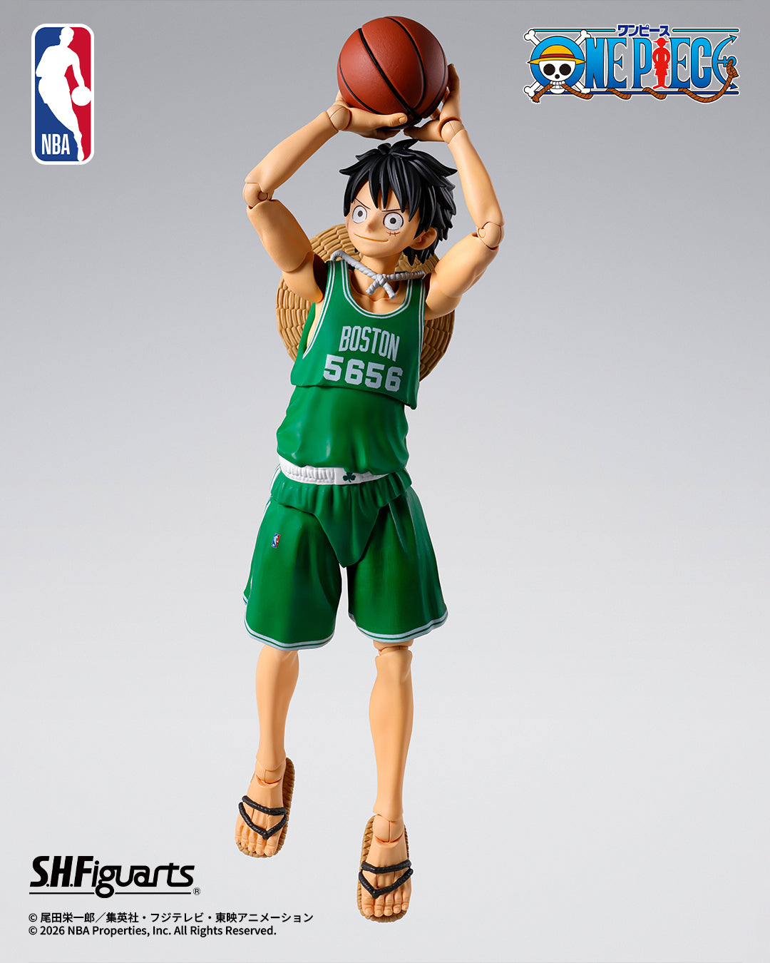 One Piece x NBA S.H.Figuarts - Monkey D. Luffy Boston Celtics ver. [Pre-Order Feb 2027]