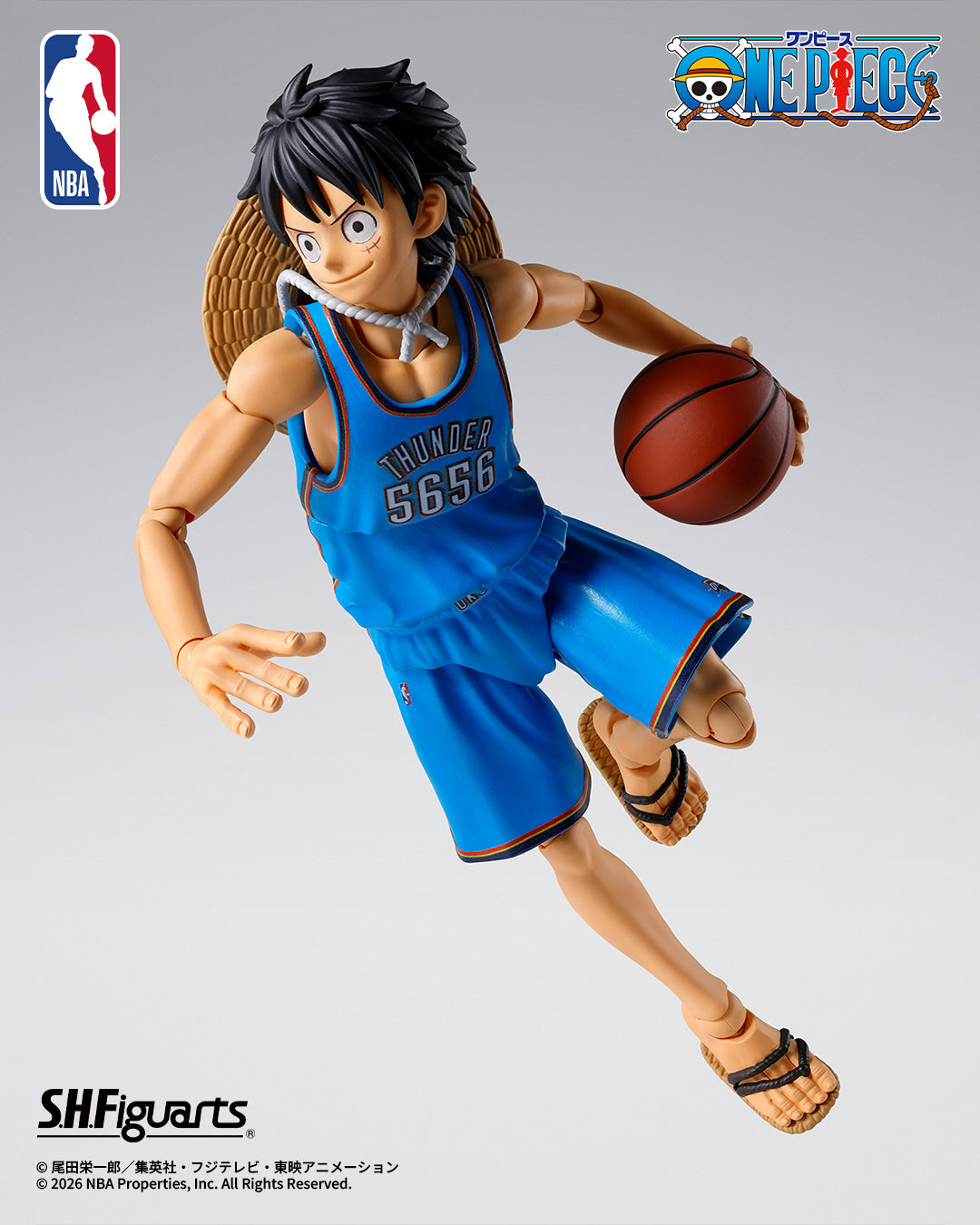 One Piece x NBA S.H.Figuarts - Monkey D. Luffy Oklahoma City Thunder ver. [Pre-Order Feb 2027]