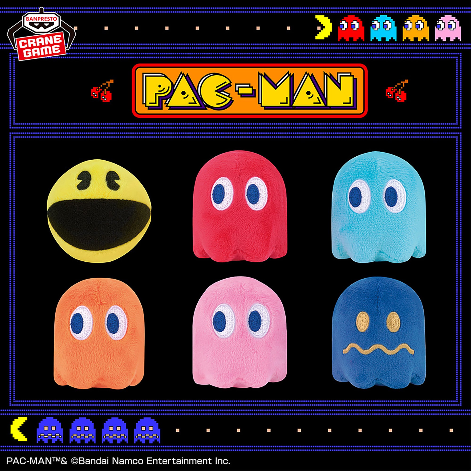 Pac-Man Mini Plush Toys - Complete Set Of 6 Types [Pre-Order May