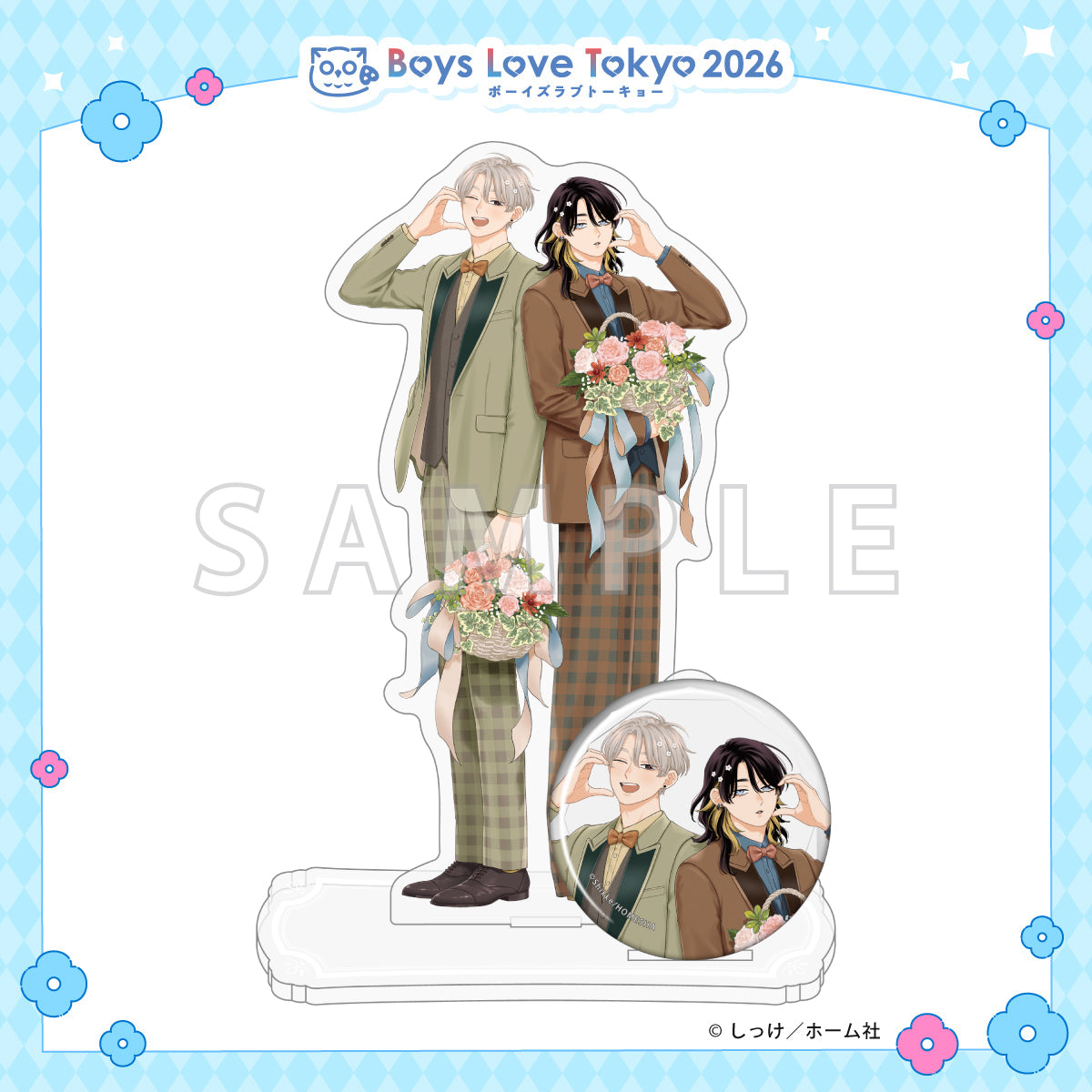 Pink Heart Jam - Boys Love Tokyo 2026 Acrylic Stand & Can Badge Set [Pre-Order Late June 2026]