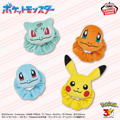 Pokemon Face Plush Band - Bulbasaur, Charmander, Squirtle and Pikachu 30th Anniversary Ver. Complete Set of 4 Types [Pre-Order Aug 2026]