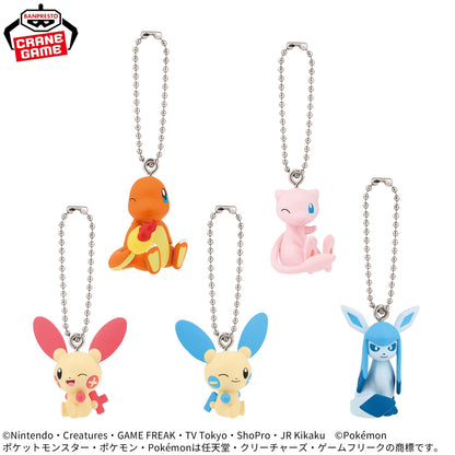 Pokemon Look At Their Tails! Ball Chains Figures  - Charmander, Mew, Plusle, Minun and Glaceon Complete Set of 5 Types [Pre-Order Jul 2026]