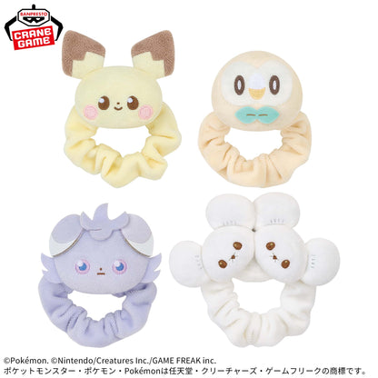 Pokemon PokePiece Plush Band - Pichu, Espurr, Rowlet and Tandemaus Complete Set of 4
