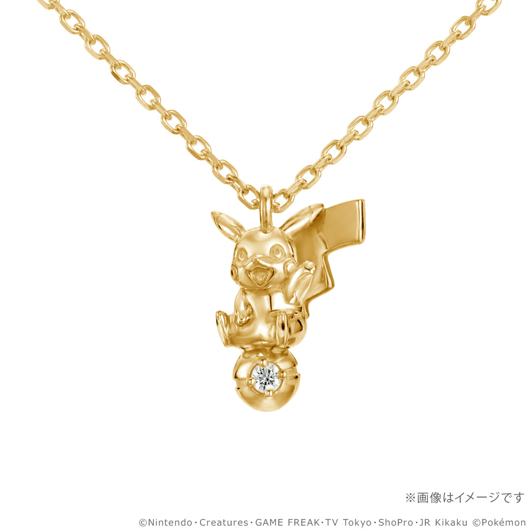 Pokemon U-Treasure - 30th Anniversary Model Pikachu & Poke Ball Necklace Silver (Yellow Gold Plated) [Pre-Order Dec 2026]