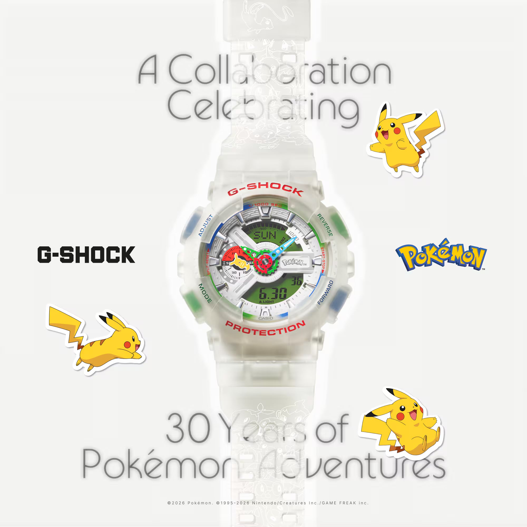 Pokemon x Casio - Pokemon 30th Anniversary G-SHOCK GA-110PKM-7AJR Watch