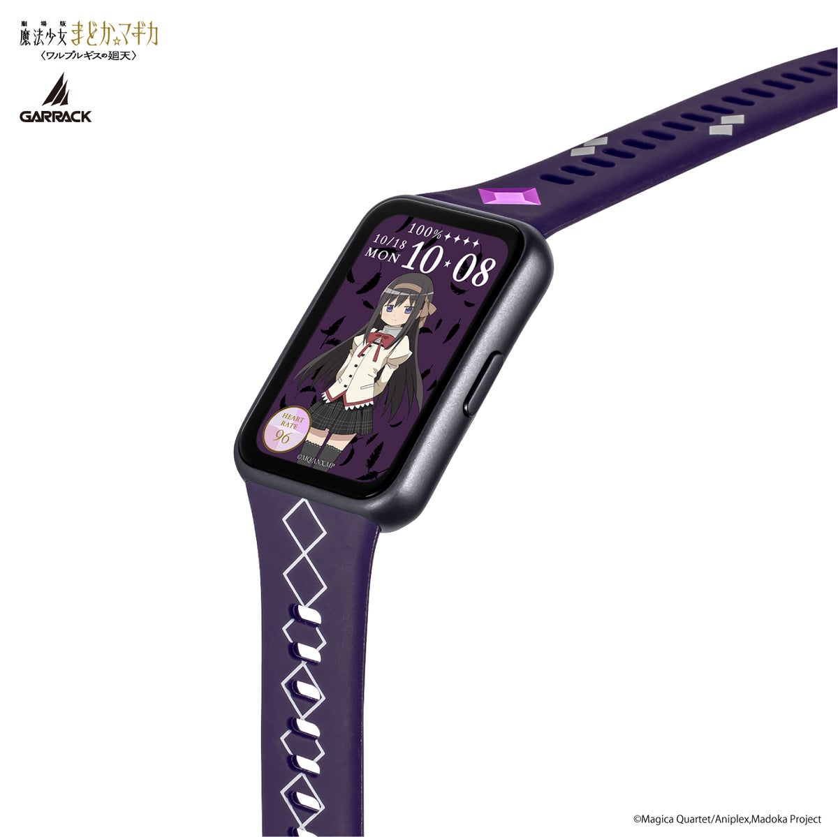 Puella Magi Madoka Magica x Garrack Collaboration Smartwatch - Akemi Homura Model HUC MM BD11 AH [Pre-Order Dec 2026]