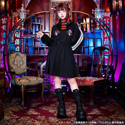 Ranma 1/2 x Listen Flavor - Chinese Jersey Dress Black