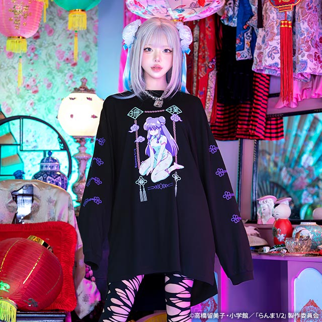 Ranma 1/2 x Listen Flavor - Shampoo Long T-shirt Black