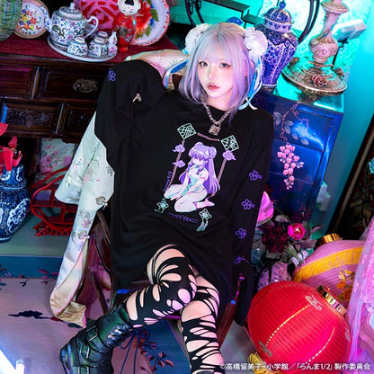 Ranma 1/2 x Listen Flavor - Shampoo Long T-shirt Black