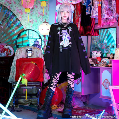 Ranma 1/2 x Listen Flavor - Shampoo Long T-shirt Black