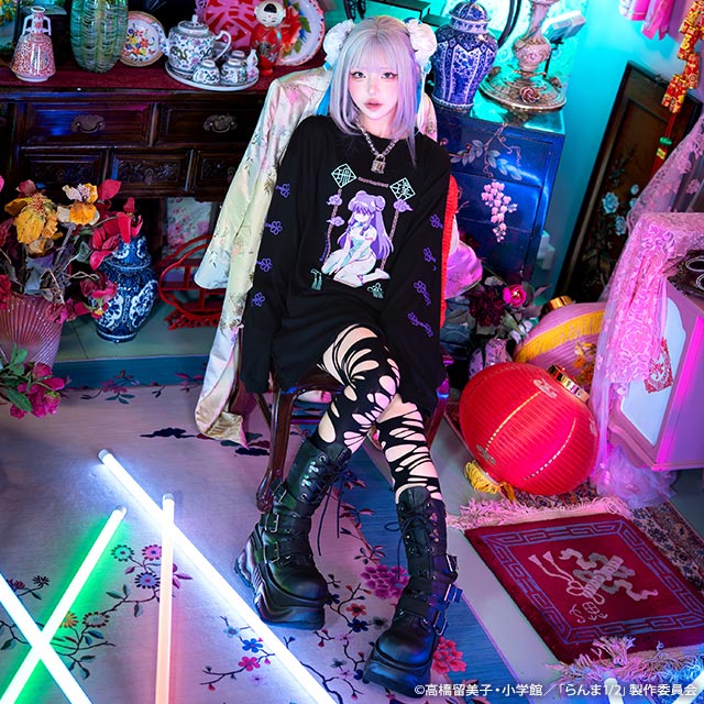 Ranma 1/2 x Listen Flavor - Shampoo Long T-shirt Black